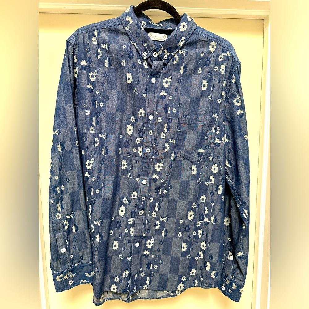 Oxford Lads - Navy/Denim Men’s Button Down (Large)